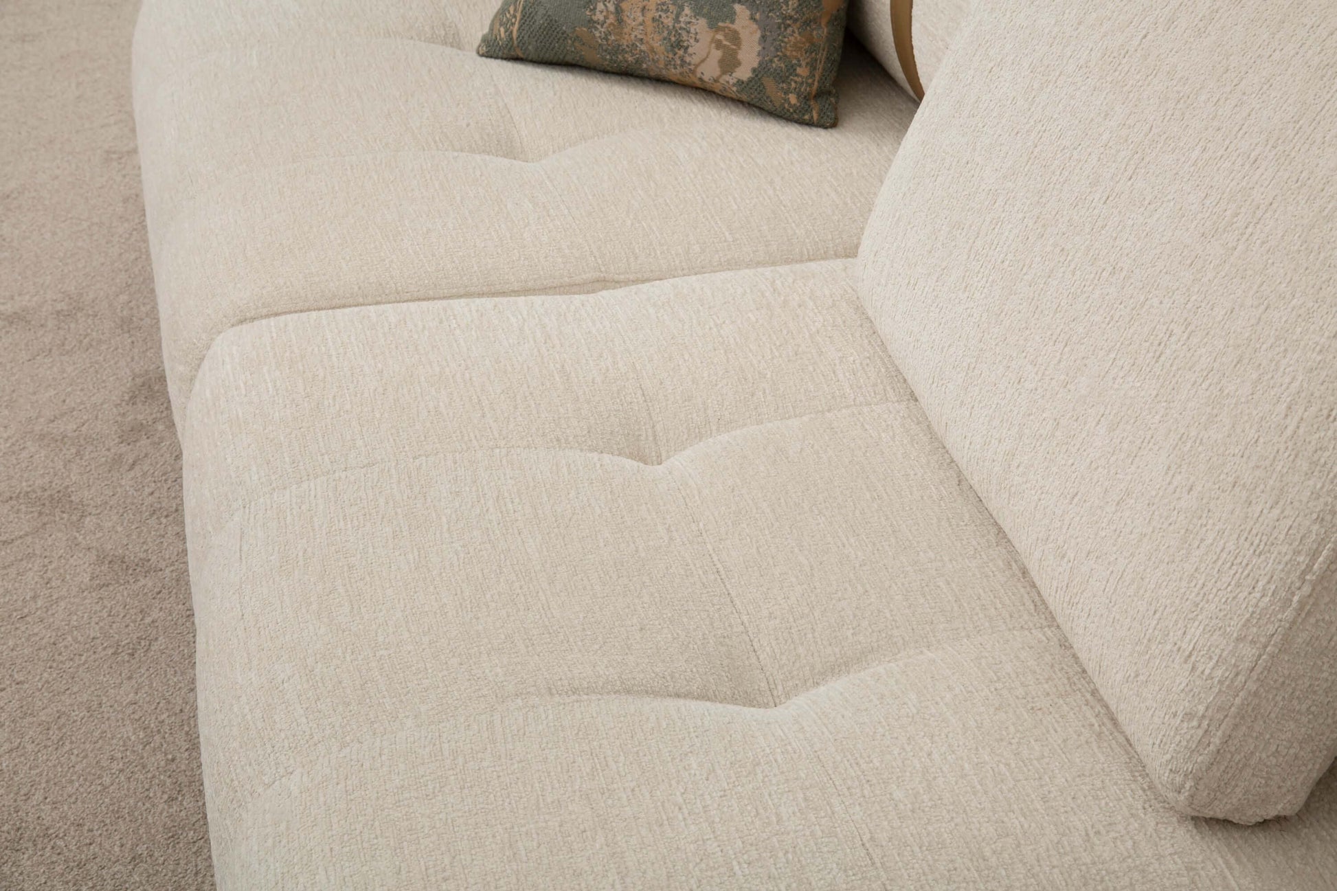 Sitzgruppe/Sofa Set - Wohnzimmergarnitur "Grevillea" 3+3+1 - Beige - Nobelaa