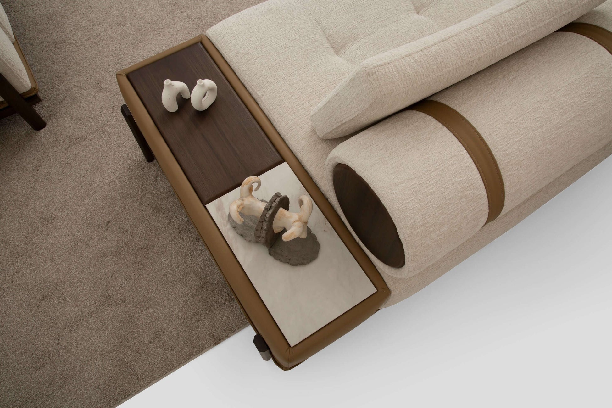 Sitzgruppe/Sofa Set - Wohnzimmergarnitur "Grevillea" 3+3+1 - Beige - Nobelaa