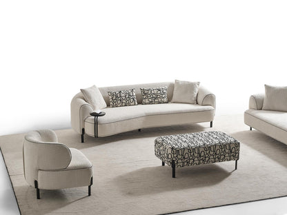 Sitzgruppe/Sofa Set - Wohnzimmergarnitur "Honeysuckle" 3+2+1 + Hocker - Weiß - Nobelaa