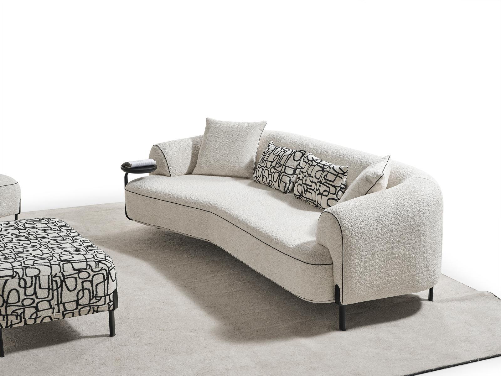 Sitzgruppe/Sofa Set - Wohnzimmergarnitur "Honeysuckle" 3+2+1 + Hocker - Weiß - Nobelaa