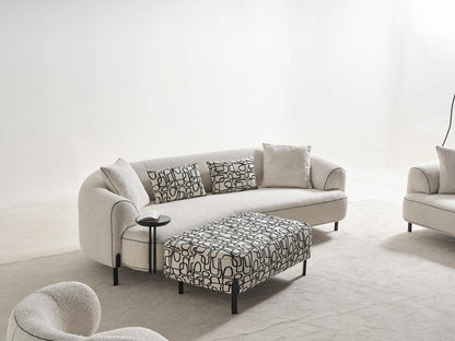 Sitzgruppe/Sofa Set - Wohnzimmergarnitur "Honeysuckle" 3+2+1 + Hocker - Weiß - Nobelaa