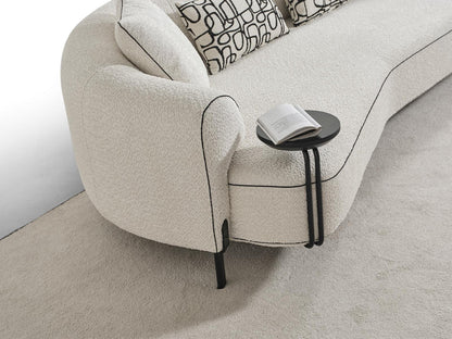Sitzgruppe/Sofa Set - Wohnzimmergarnitur "Honeysuckle" 3+2+1 + Hocker - Weiß - Nobelaa