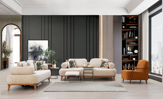 Sitzgruppe/Sofa Set - Wohnzimmergarnitur "Hortensia" 3+3+1 - Nobelaa