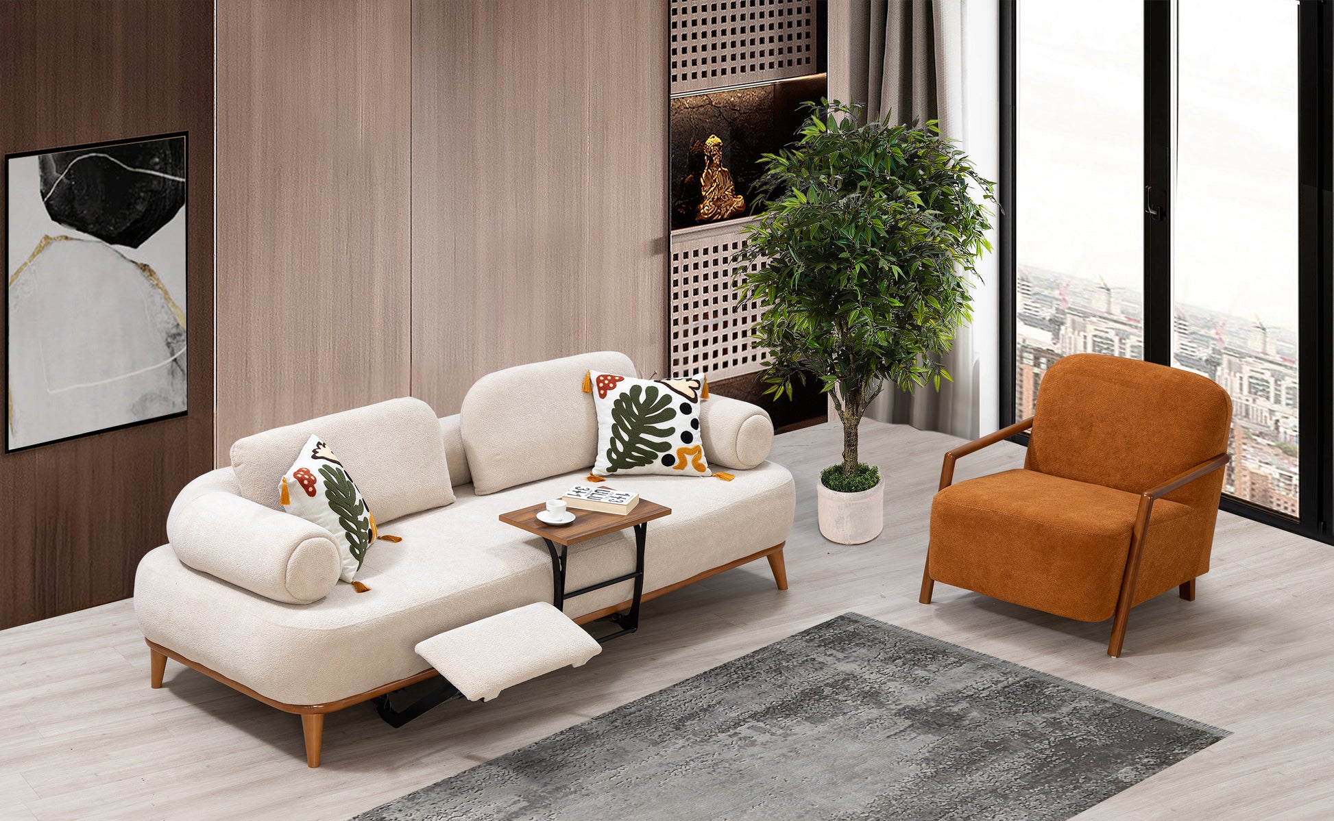 Sitzgruppe/Sofa Set - Wohnzimmergarnitur "Hortensia" 3+3+1 - Nobelaa