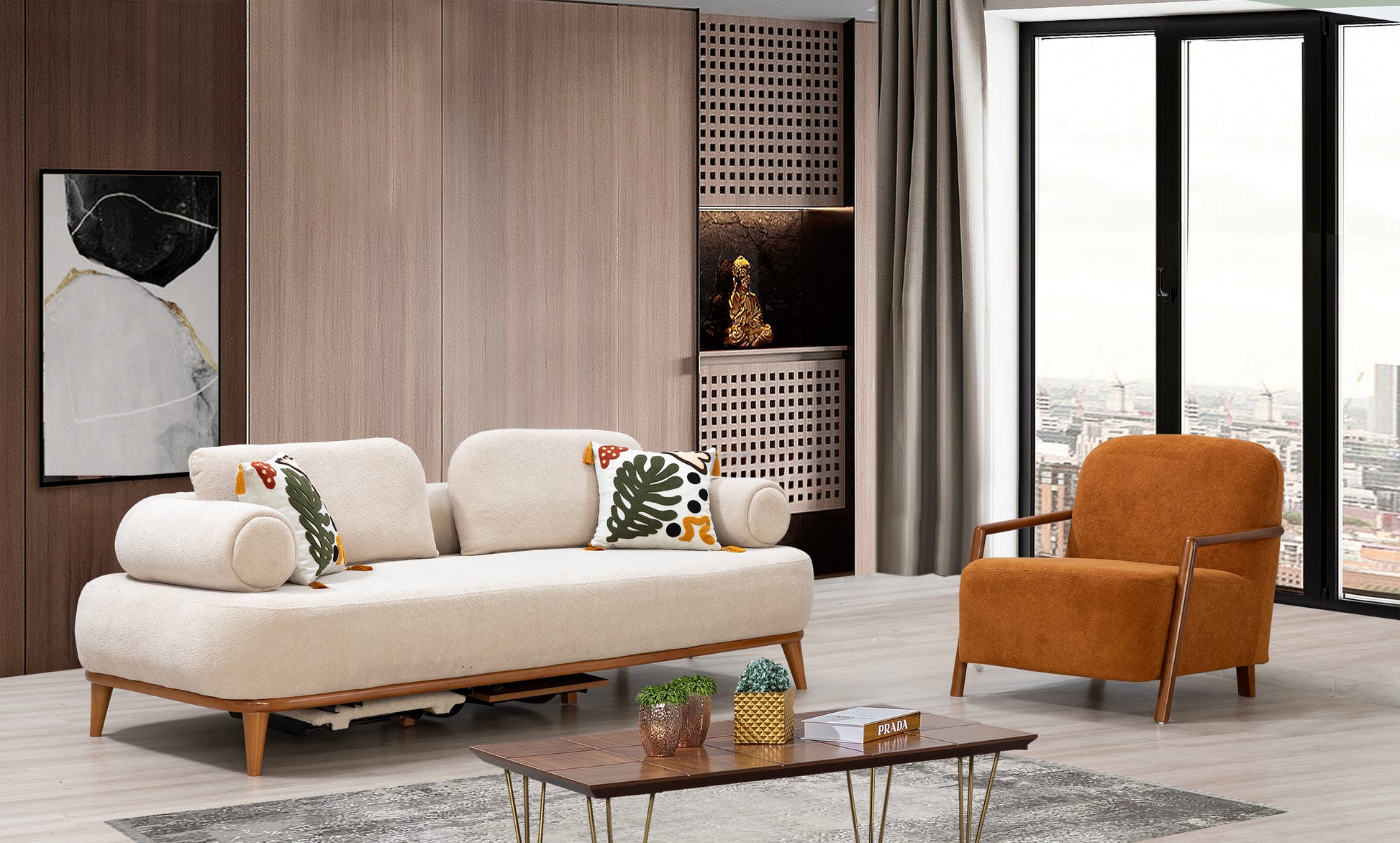 Sitzgruppe/Sofa Set - Wohnzimmergarnitur "Hortensia" 3+3+1 - Nobelaa