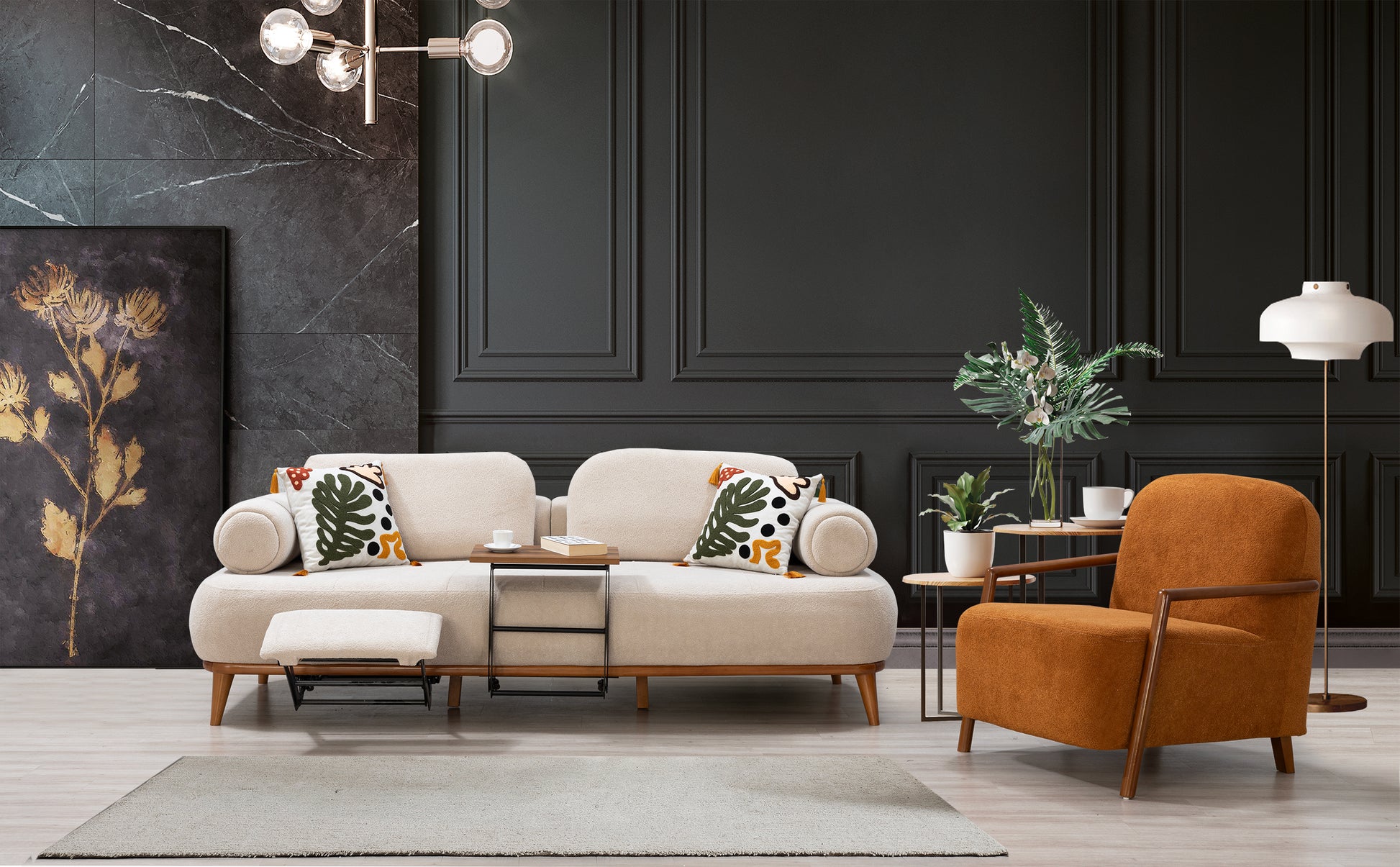 Sitzgruppe/Sofa Set - Wohnzimmergarnitur "Hortensia" 3+3+1 - Nobelaa