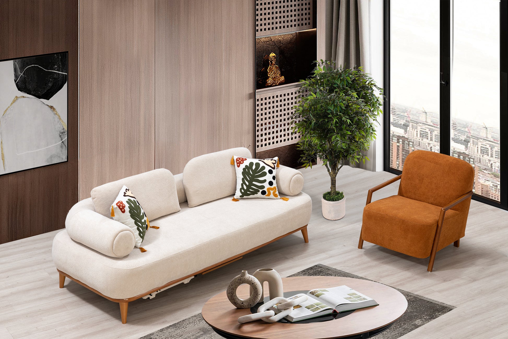 Sitzgruppe/Sofa Set - Wohnzimmergarnitur "Hortensia" 3+3+1 - Nobelaa