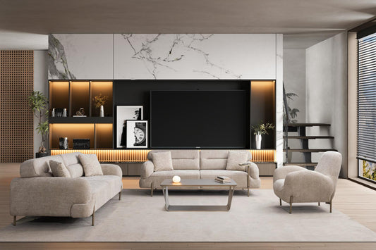 Sitzgruppe/Sofa Set - Wohnzimmergarnitur "Irisia" 3+3+1 - Nobelaa