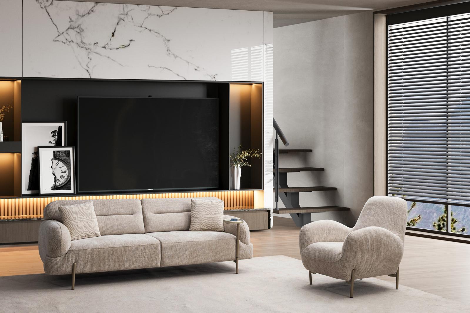 Sitzgruppe/Sofa Set - Wohnzimmergarnitur "Irisia" 3+3+1 - Nobelaa