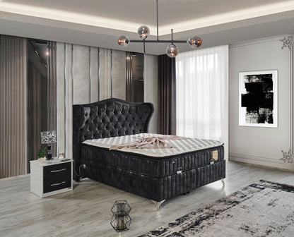 Schlafzimmer-Set "Lavendia" – Bett mit Bettkasten, Nachttisch und Matratze
