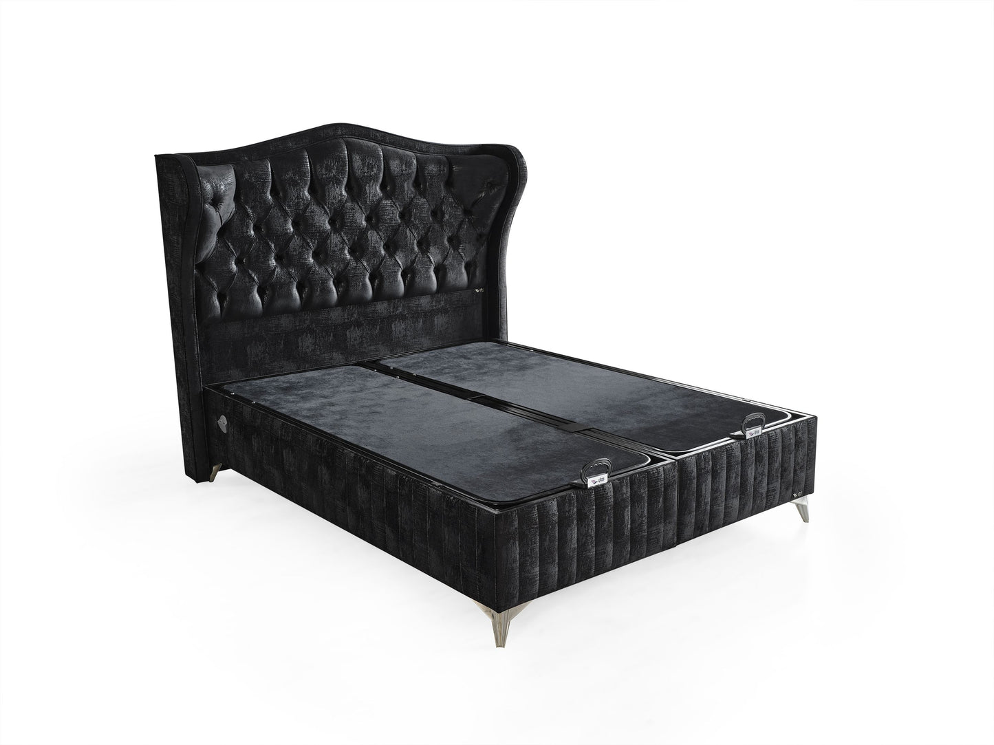 Schlafzimmer-Set "Lavendia" – Bett mit Bettkasten, Nachttisch und Matratze