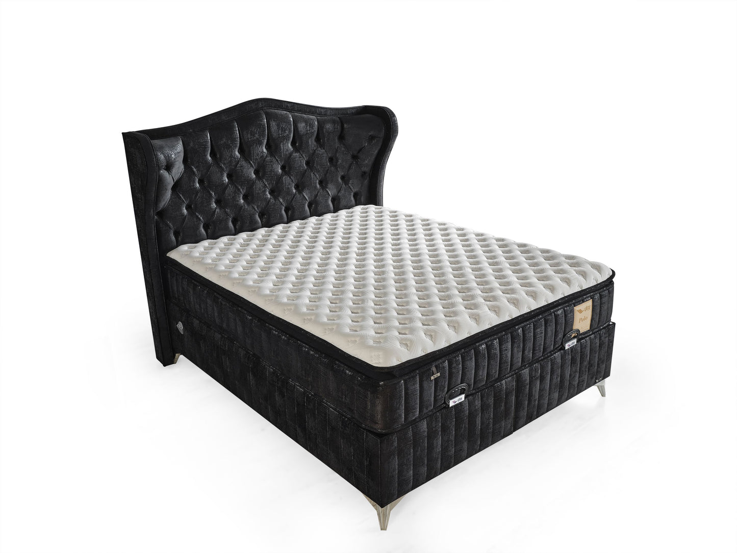 Schlafzimmer-Set "Lavendia" – Bett mit Bettkasten, Nachttisch und Matratze