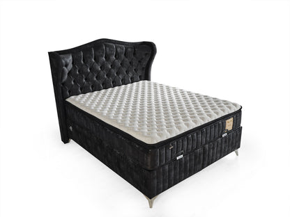 Schlafzimmer-Set "Lavendia" – Bett mit Bettkasten, Nachttisch und Matratze