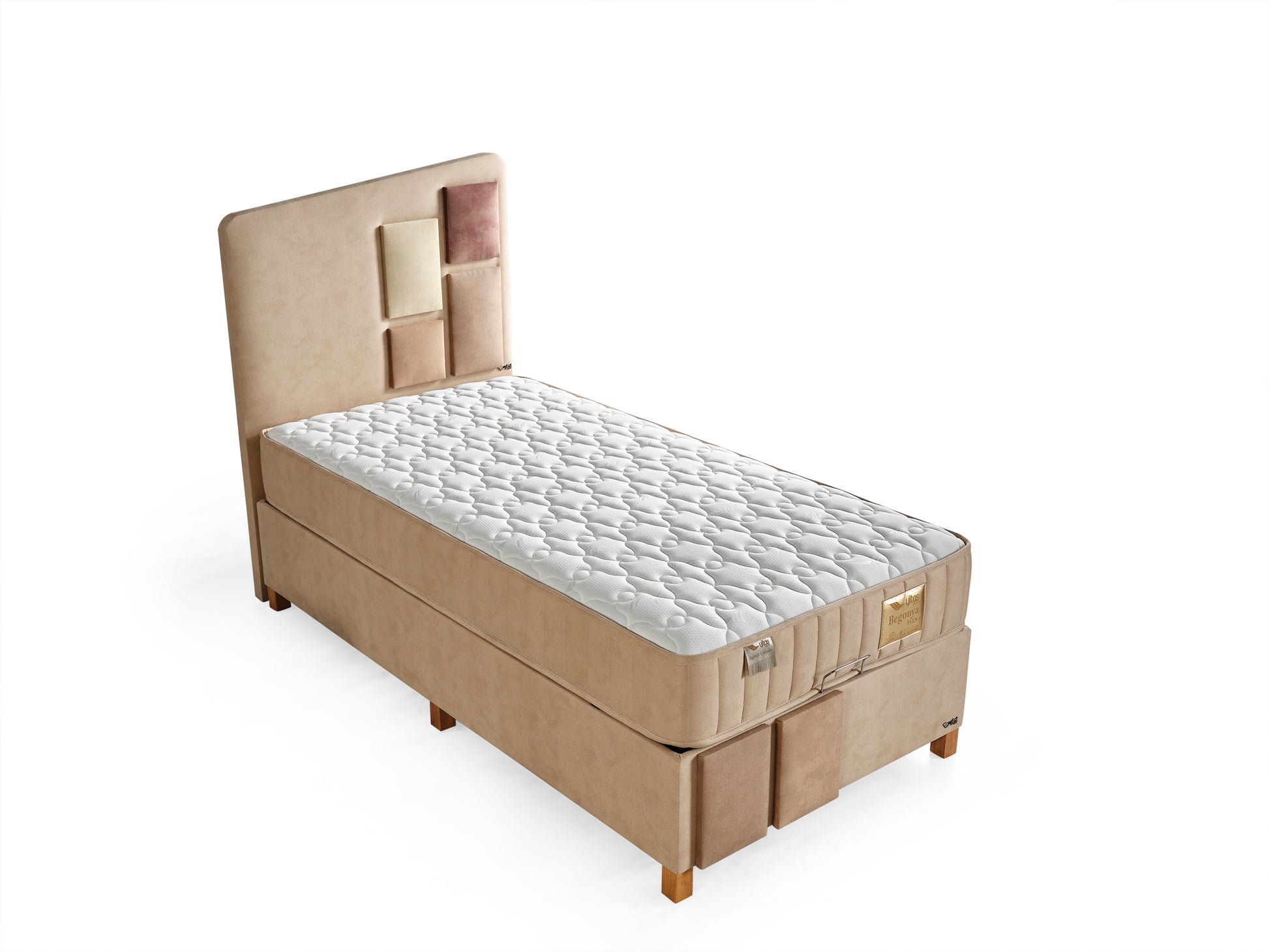 Schlafzimmer-Set "Liliana" – Bett mit Bettkasten, Hocker, Kommode und Matratze