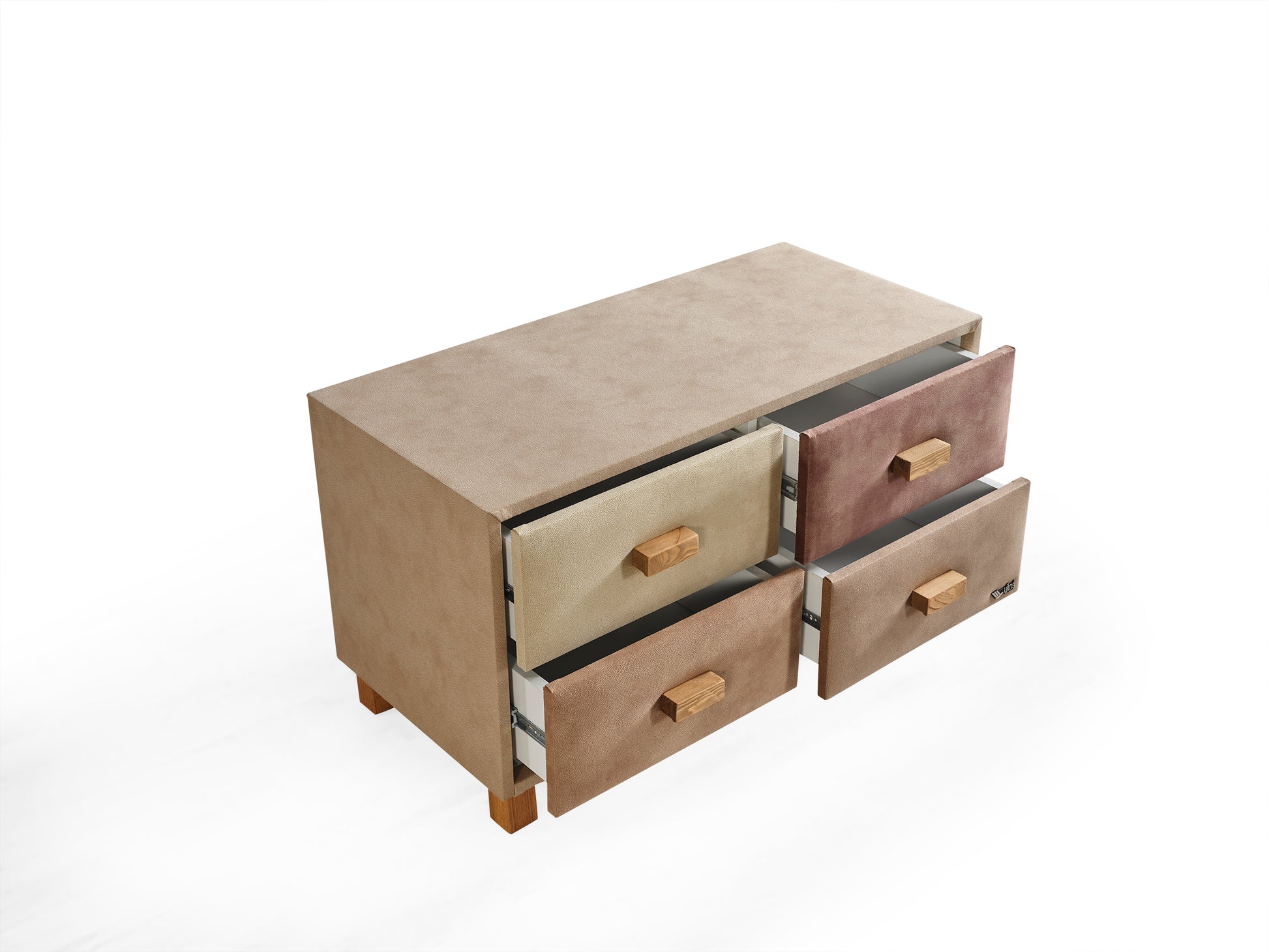 Schlafzimmer-Set "Liliana" – Bett mit Bettkasten, Hocker, Kommode und Matratze