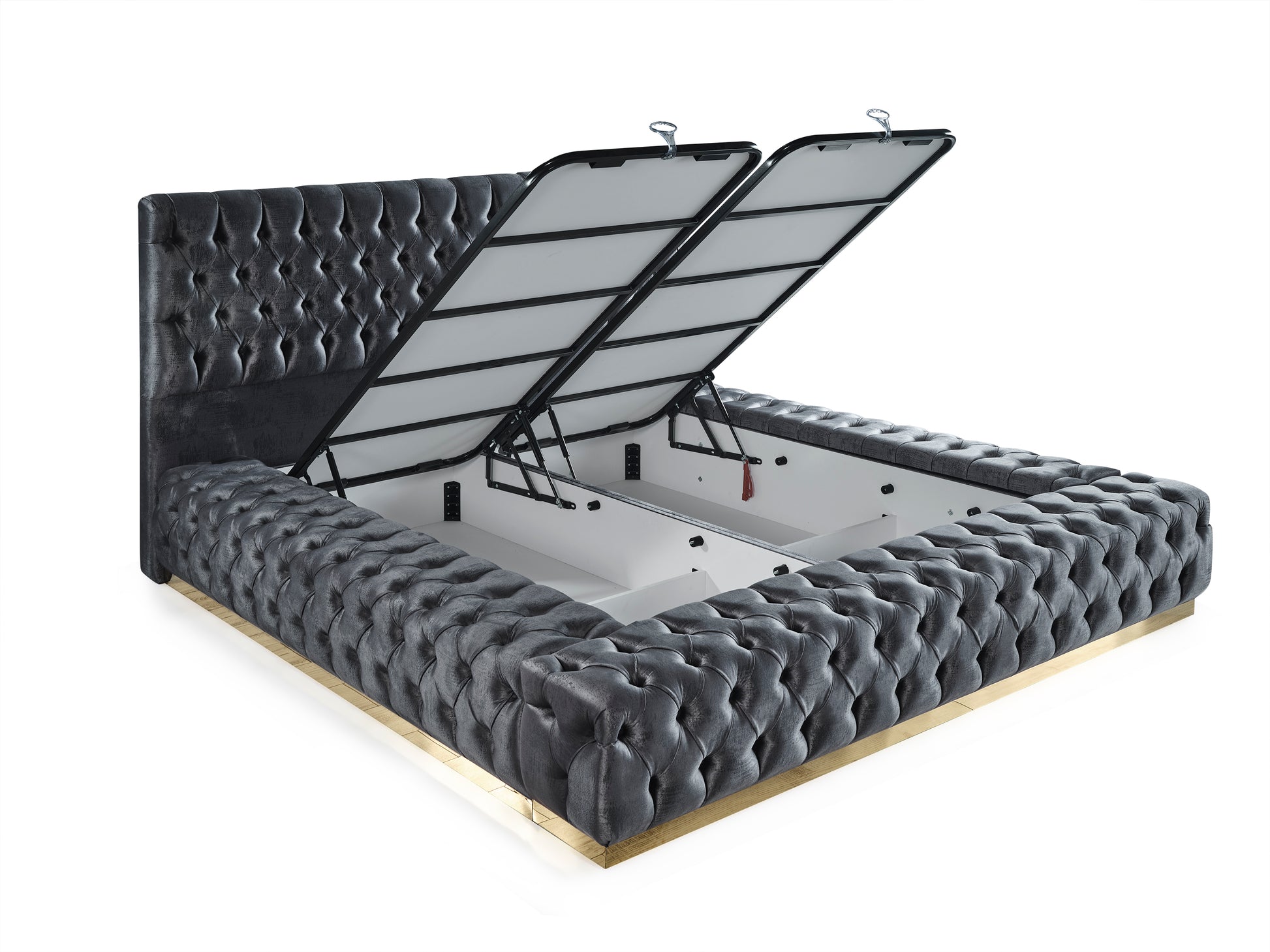 Schlafzimmer-Set "Liora" – Bett mit Bettkasten und Matratze, Nachttisch, Kommode