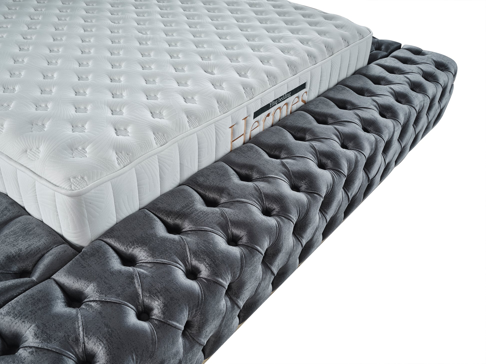 Schlafzimmer-Set "Liora" – Bett mit Bettkasten und Matratze, Nachttisch, Kommode