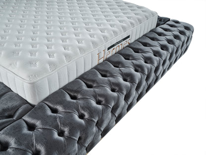 Schlafzimmer-Set "Liora" – Bett mit Bettkasten und Matratze, Nachttisch, Kommode
