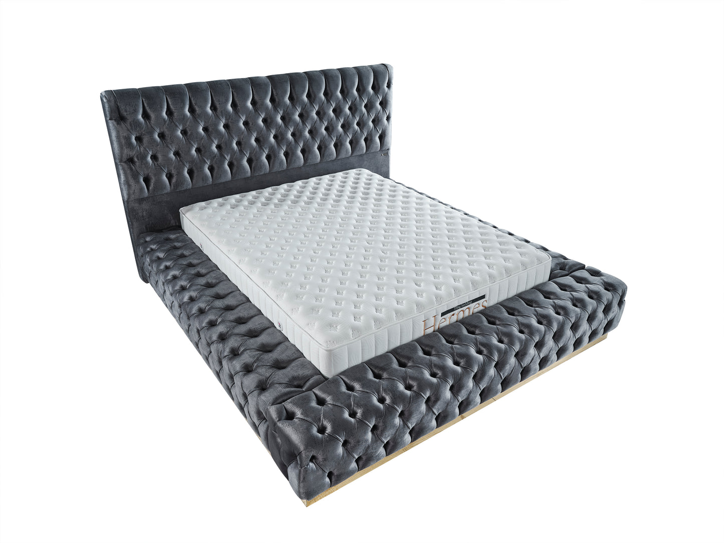 Schlafzimmer-Set "Liora" – Bett mit Bettkasten und Matratze, Nachttisch, Kommode
