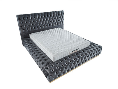 Schlafzimmer-Set "Liora" – Bett mit Bettkasten und Matratze, Nachttisch, Kommode