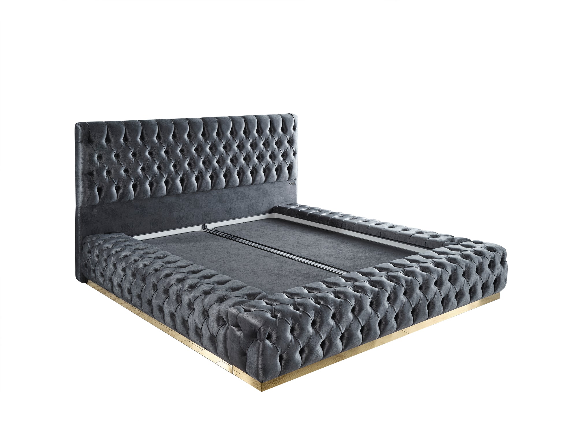 Schlafzimmer-Set "Liora" – Bett mit Bettkasten und Matratze, Nachttisch, Kommode