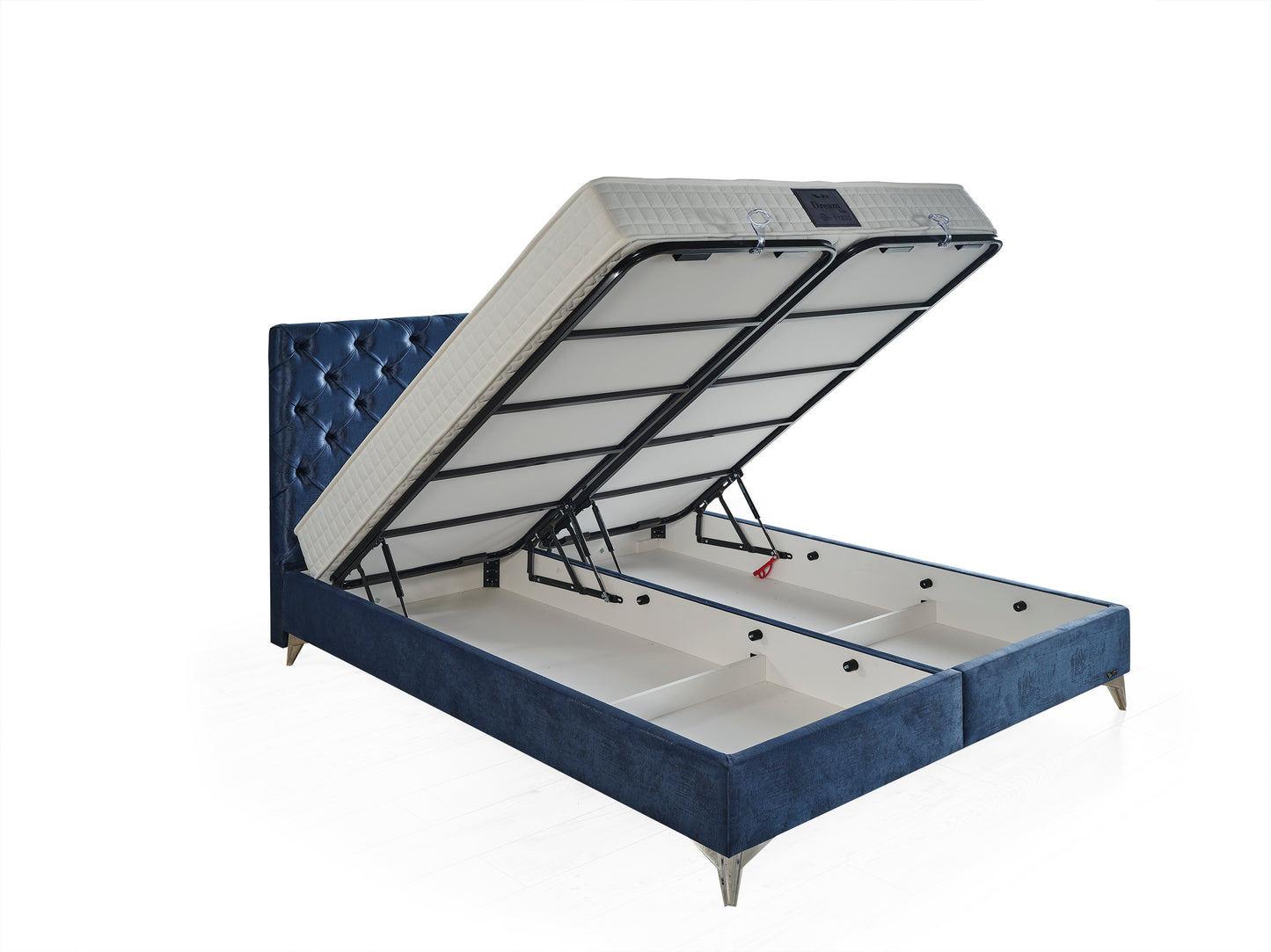 Schlafzimmer-Set "Lona" – Bett mit Bettkasten und Matratze , Nachttisch, Hocker