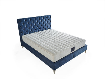 Schlafzimmer-Set "Lona" – Bett mit Bettkasten und Matratze , Nachttisch, Hocker