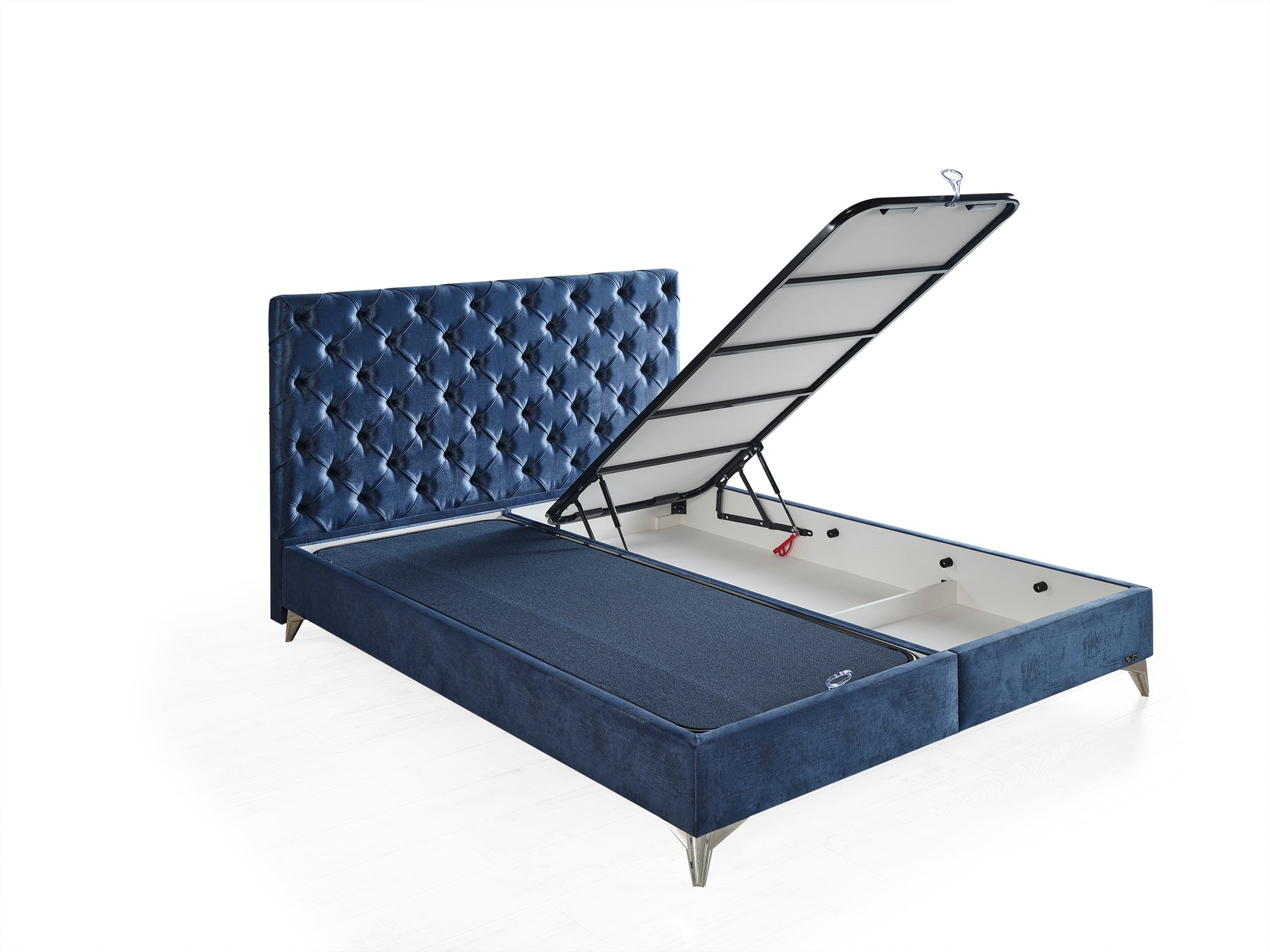 Schlafzimmer-Set "Lona" – Bett mit Bettkasten und Matratze , Nachttisch, Hocker