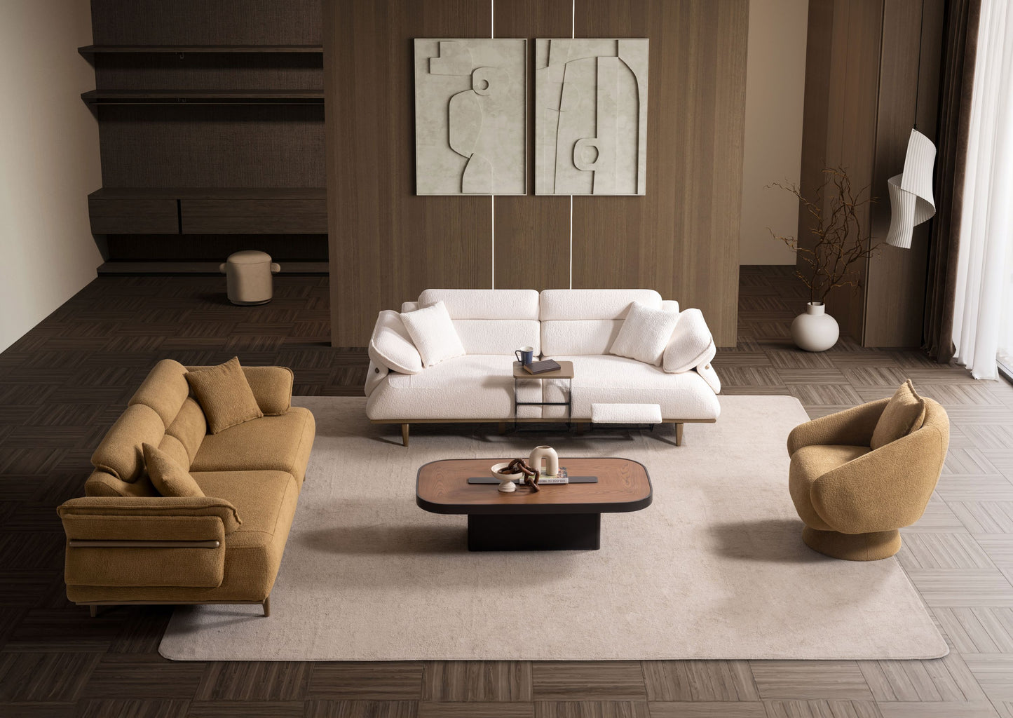 Sitzgruppe/Sofa Set - Wohnzimmergarnitur "Lorina" 3+3+1