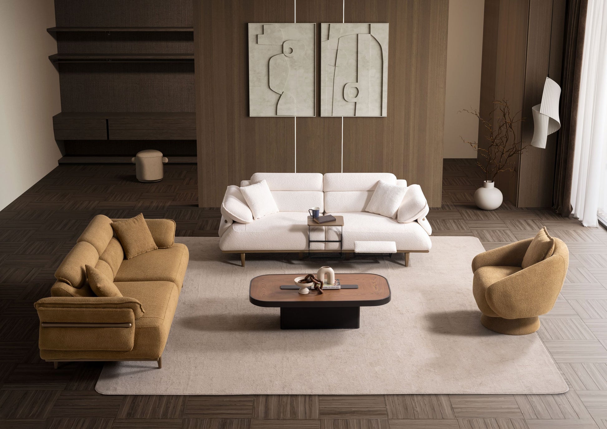 Sitzgruppe/Sofa Set - Wohnzimmergarnitur "Lorina" 3+3+1