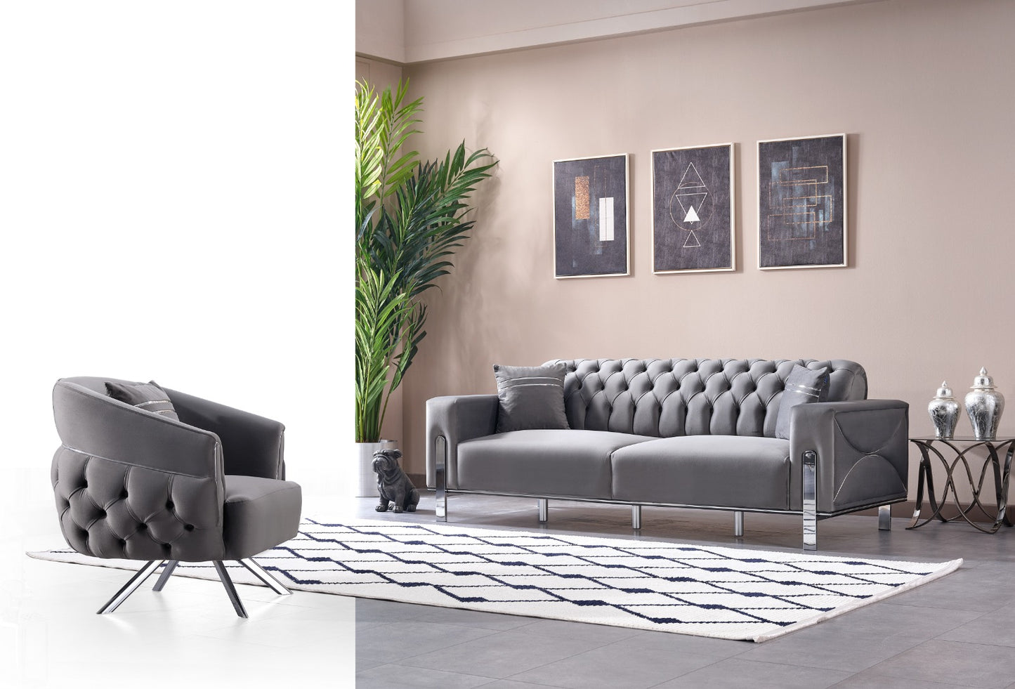 Sitzgruppe/Sofa Set - Wohnzimmergarnitur "Lotus" 3+3+1