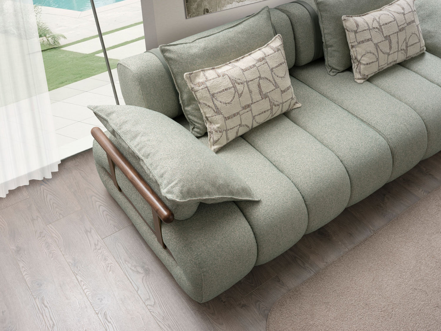 Sitzgruppe/Sofa Set - Wohnzimmergarnitur "Luccani" 3 Sitzer + Ecksofa + Mittelkonsole +1 Sitzer