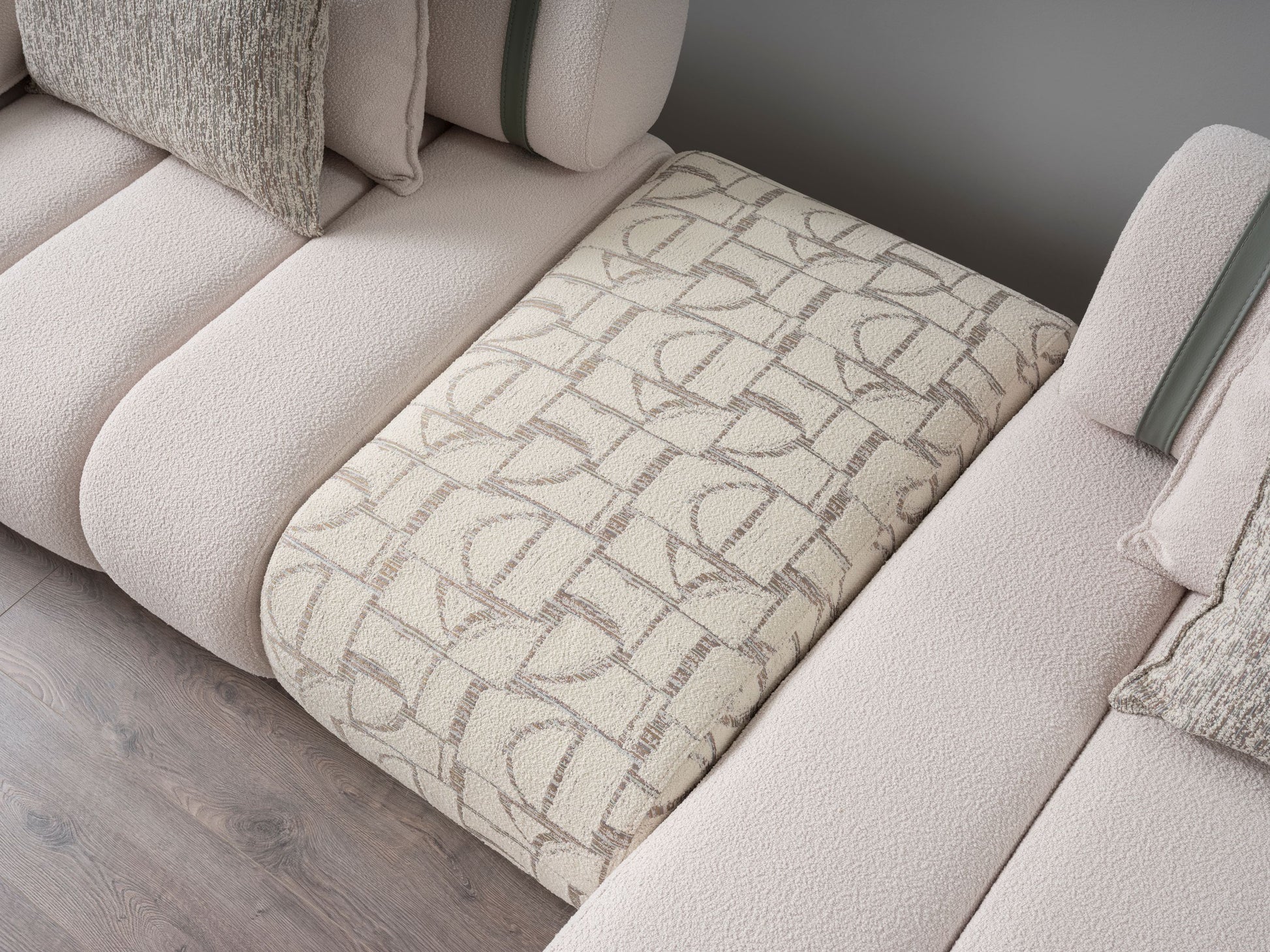 Sitzgruppe/Sofa Set - Wohnzimmergarnitur "Luccani" 3 Sitzer + Ecksofa + Mittelkonsole +1 Sitzer