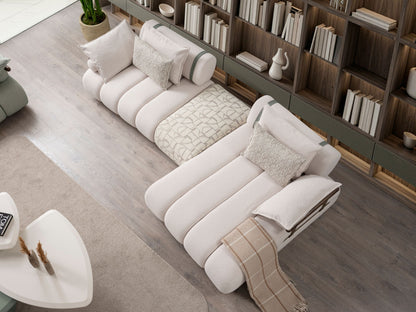 Sitzgruppe/Sofa Set - Wohnzimmergarnitur "Luccani" 3 Sitzer + Ecksofa + Mittelkonsole +1 Sitzer
