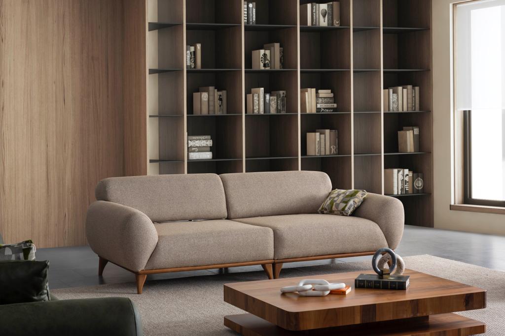 Sitzgruppe/Sofa Set - Wohnzimmergarnitur "Lupine" 3+3+1 - Grün/Beige - Nobelaa