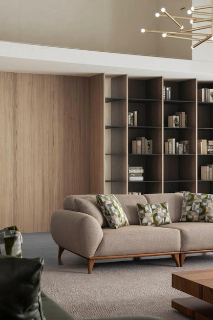 Sitzgruppe/Sofa Set - Wohnzimmergarnitur "Lupine" 3+3+1 - Grün/Beige - Nobelaa