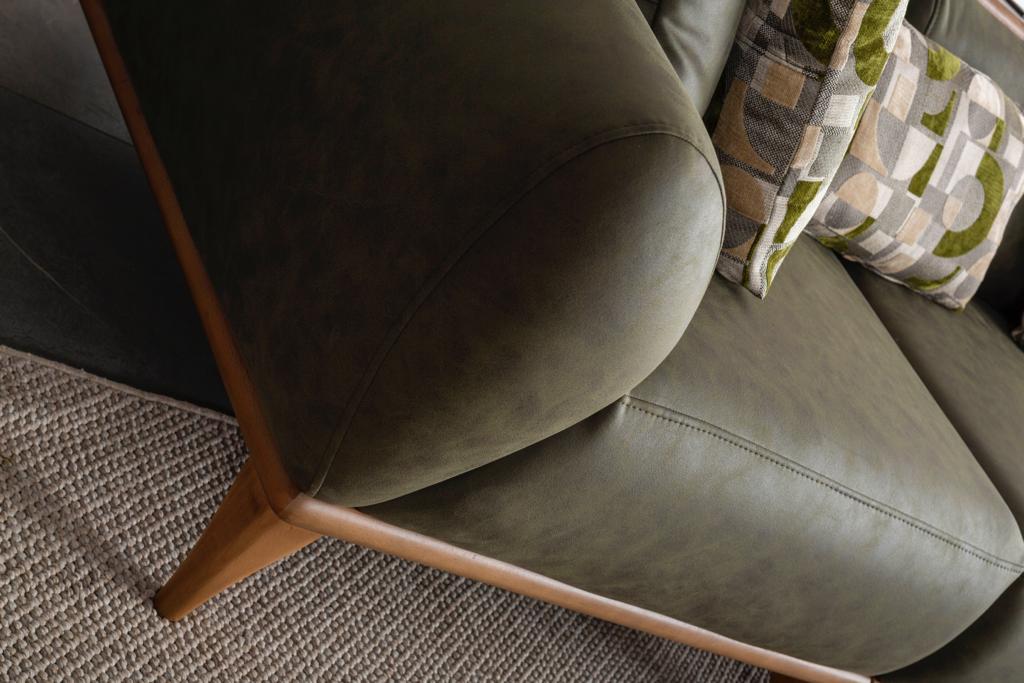 Sitzgruppe/Sofa Set - Wohnzimmergarnitur "Lupine" 3+3+1 - Grün/Beige - Nobelaa