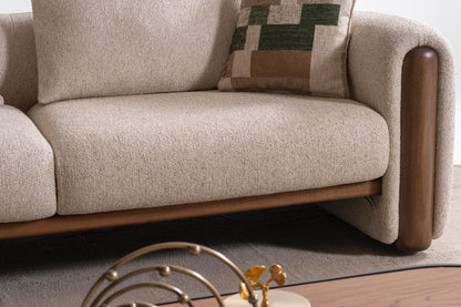 Sitzgruppe/Sofa Set - Wohnzimmergarnitur "Lupinella" 3+3+1 - Beige - Nobelaa