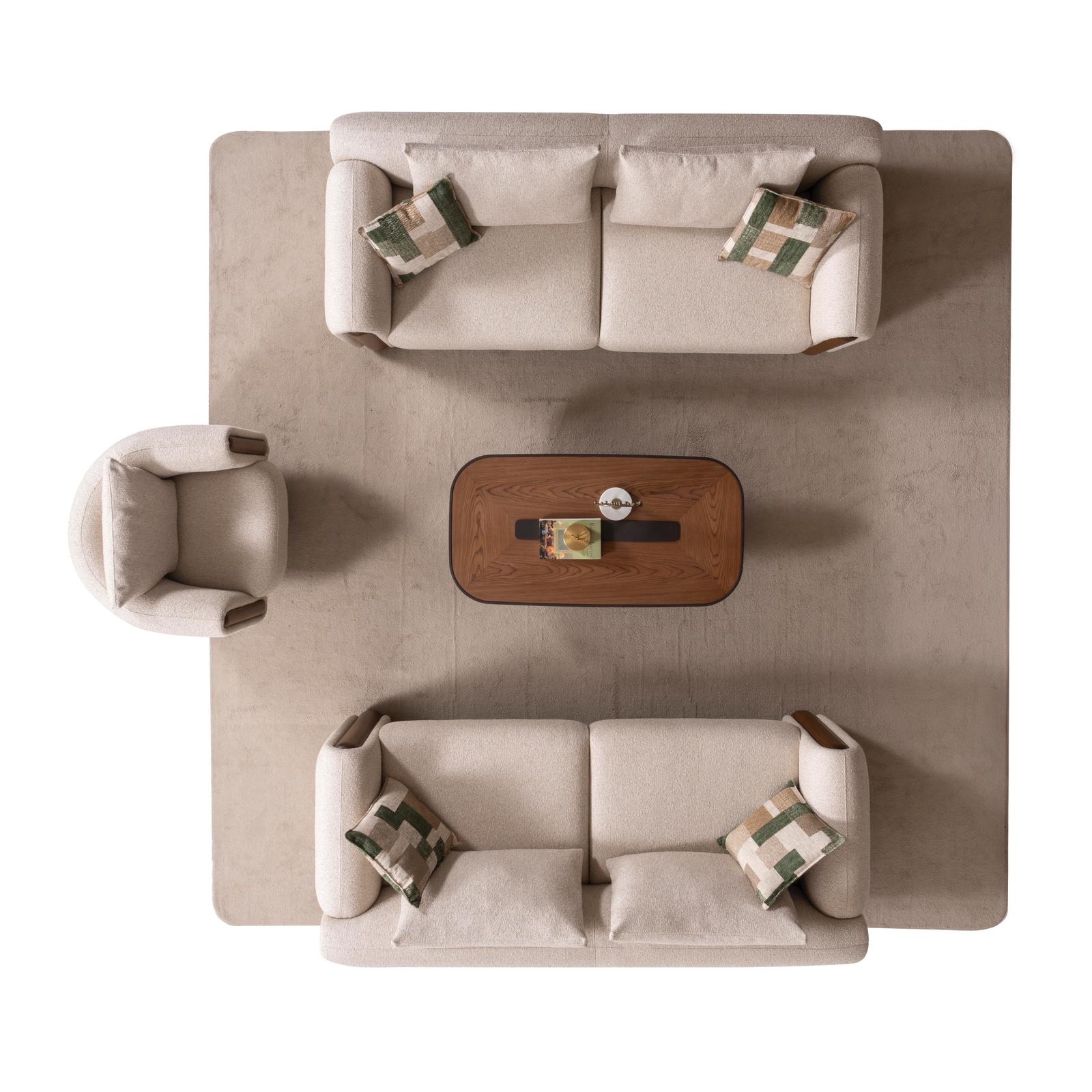 Sitzgruppe/Sofa Set - Wohnzimmergarnitur "Lupinella" 3+3+1 - Beige - Nobelaa
