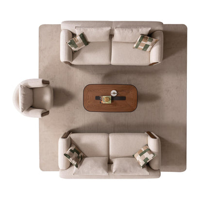 Sitzgruppe/Sofa Set - Wohnzimmergarnitur "Lupinella" 3+3+1 - Beige - Nobelaa