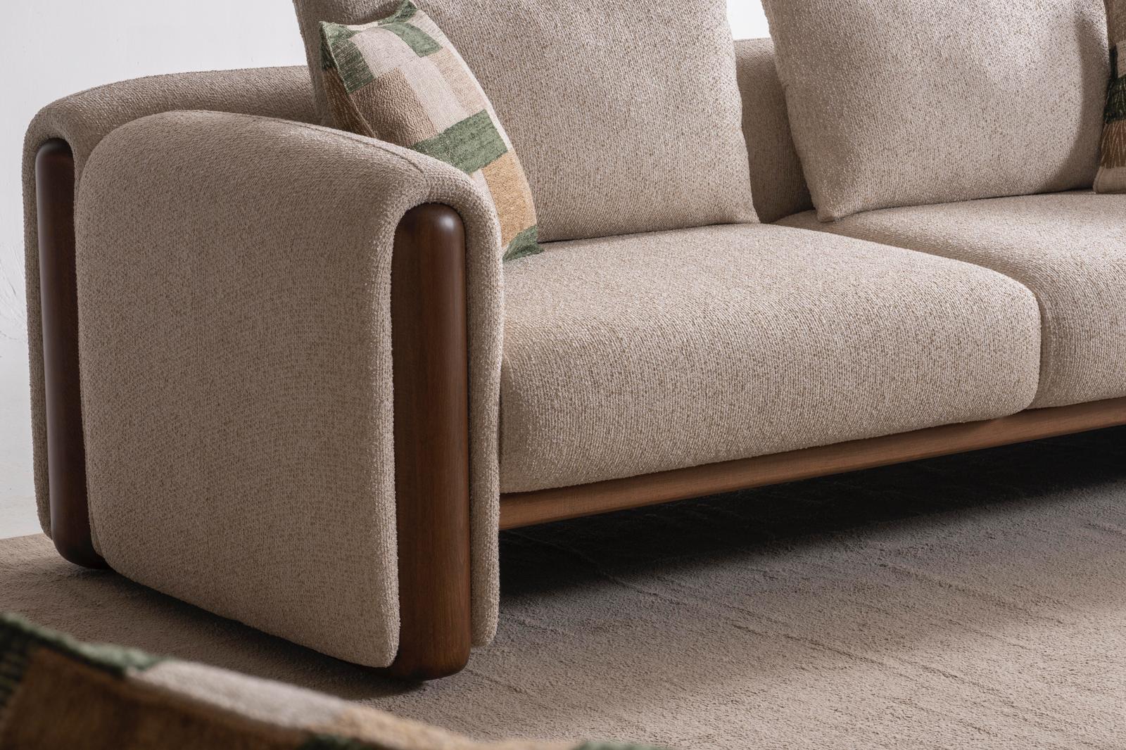 Sitzgruppe/Sofa Set - Wohnzimmergarnitur "Lupinella" 3+3+1 - Beige - Nobelaa