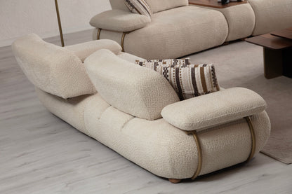 Sitzgruppe/Sofa Set - Modulares Wohnzimmergarnitur "Quince" 3+2+1 - Beige- Nobelaa