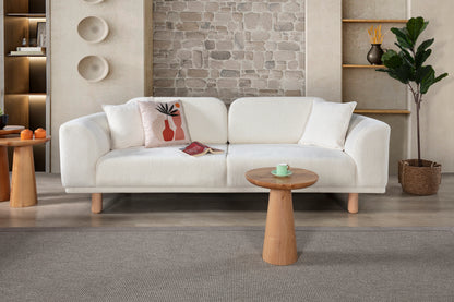Sitzgruppe/Sofa Set - Wohnzimmergarnitur "Midnight" 3+3+1- Hellbraun/Weiß - Nobelaa