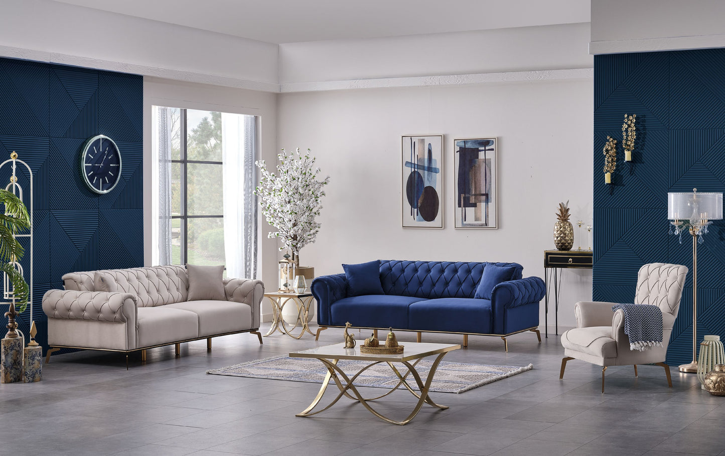 Sitzgruppe/Sofa Set - Wohnzimmergarnitur "Mira" 3+3+1