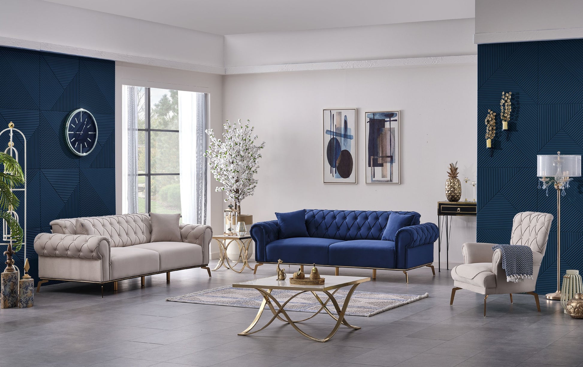 Sitzgruppe/Sofa Set - Wohnzimmergarnitur "Mira" 3+3+1