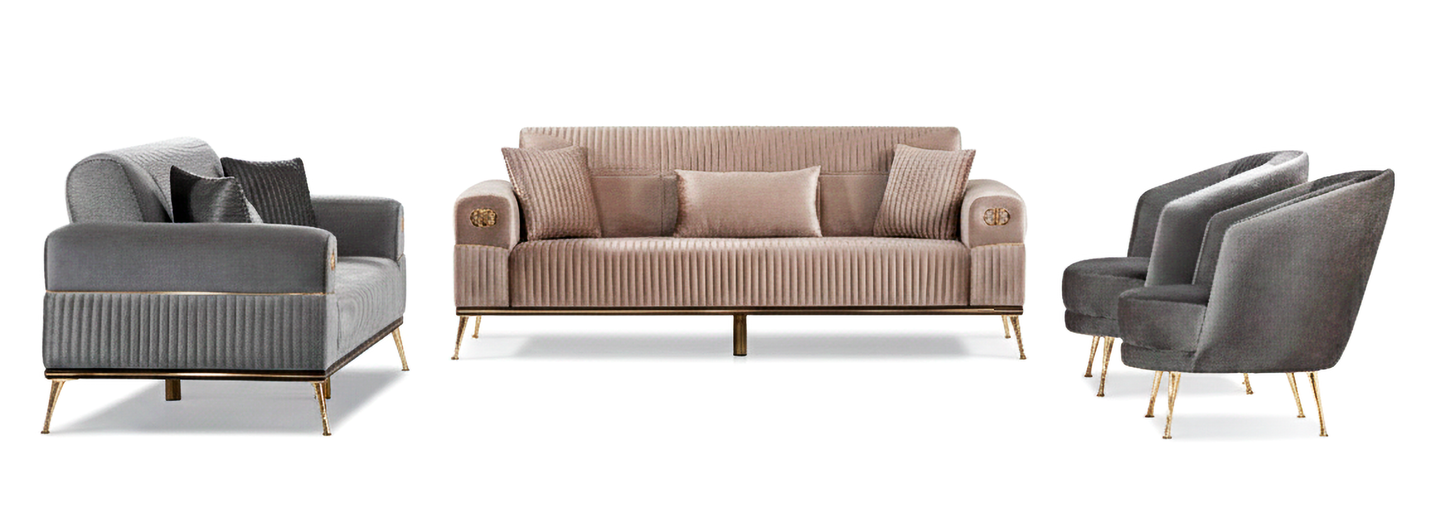Sitzgruppe/Sofa Set - Wohnzimmergarnitur "Mirela" 3+3+1
