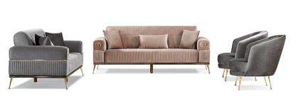 Sitzgruppe/Sofa Set - Wohnzimmergarnitur "Mirela" 3+3+1
