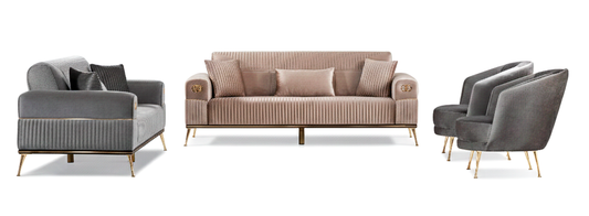 Sitzgruppe/Sofa Set - Wohnzimmergarnitur "Mirela" 3+3+1