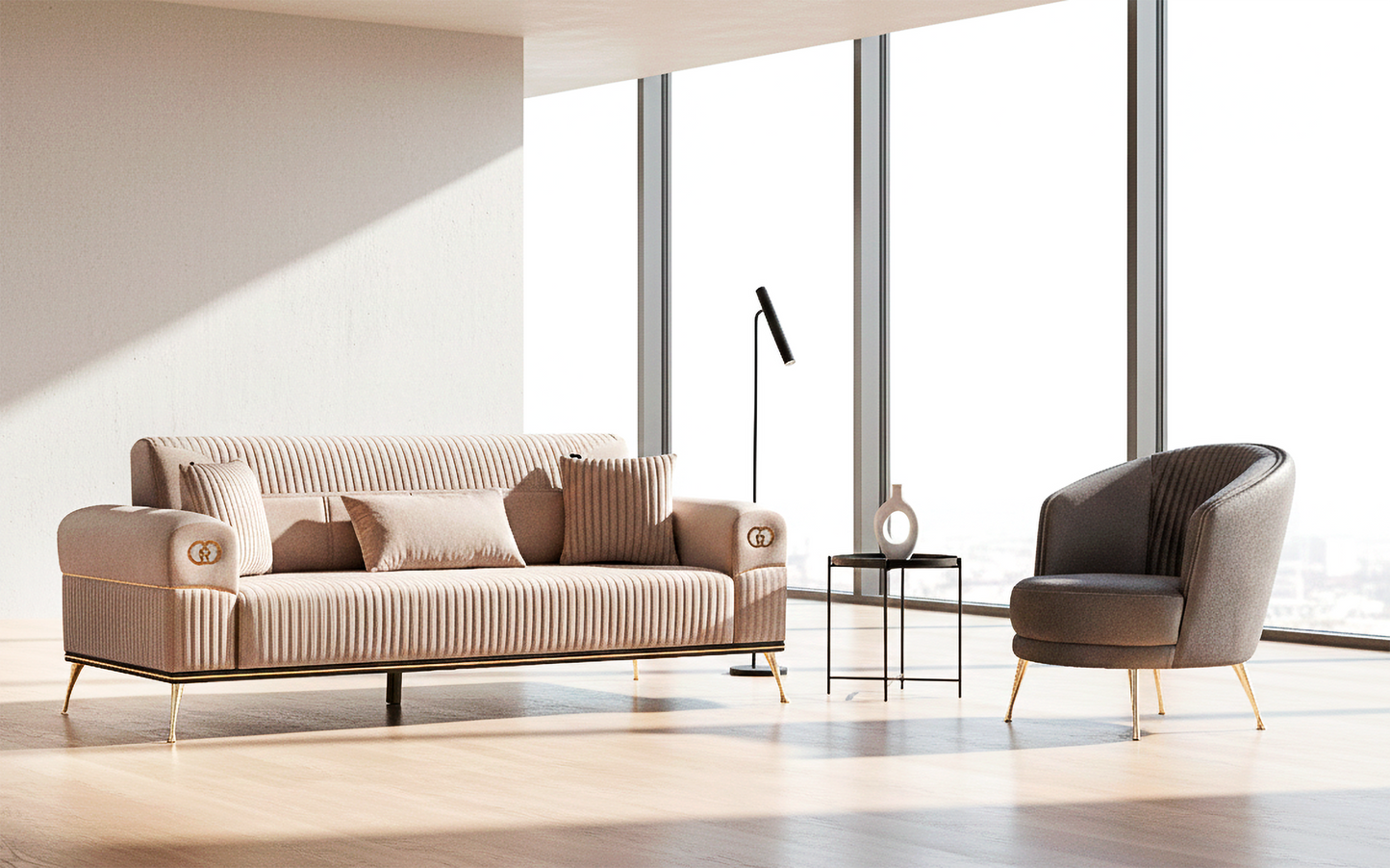 Sitzgruppe/Sofa Set - Wohnzimmergarnitur "Mirela" 3+3+1Sitzgruppe/Sofa Set - Wohnzimmergarnitur "Mirela" 3+3+1