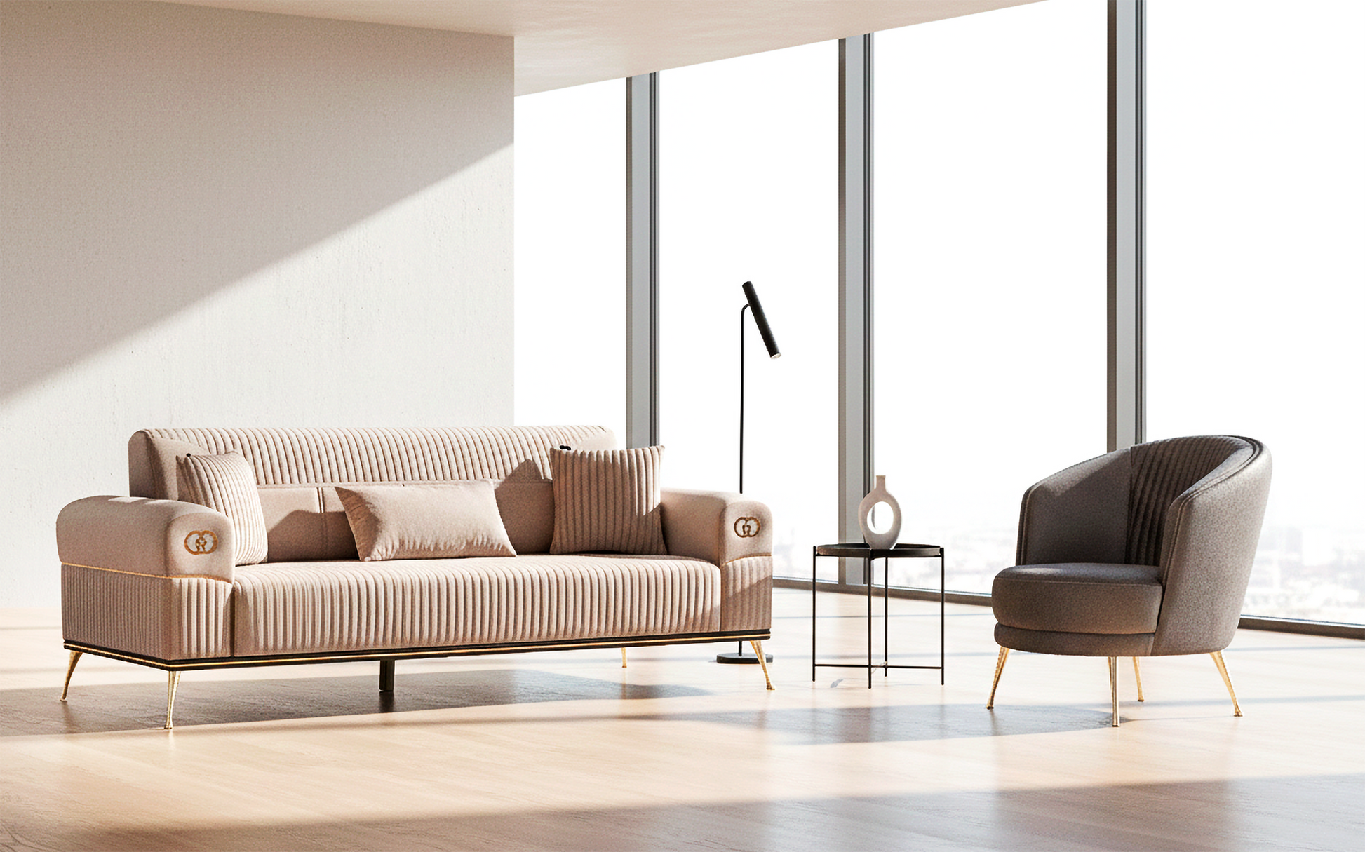 Sitzgruppe/Sofa Set - Wohnzimmergarnitur "Mirela" 3+3+1Sitzgruppe/Sofa Set - Wohnzimmergarnitur "Mirela" 3+3+1